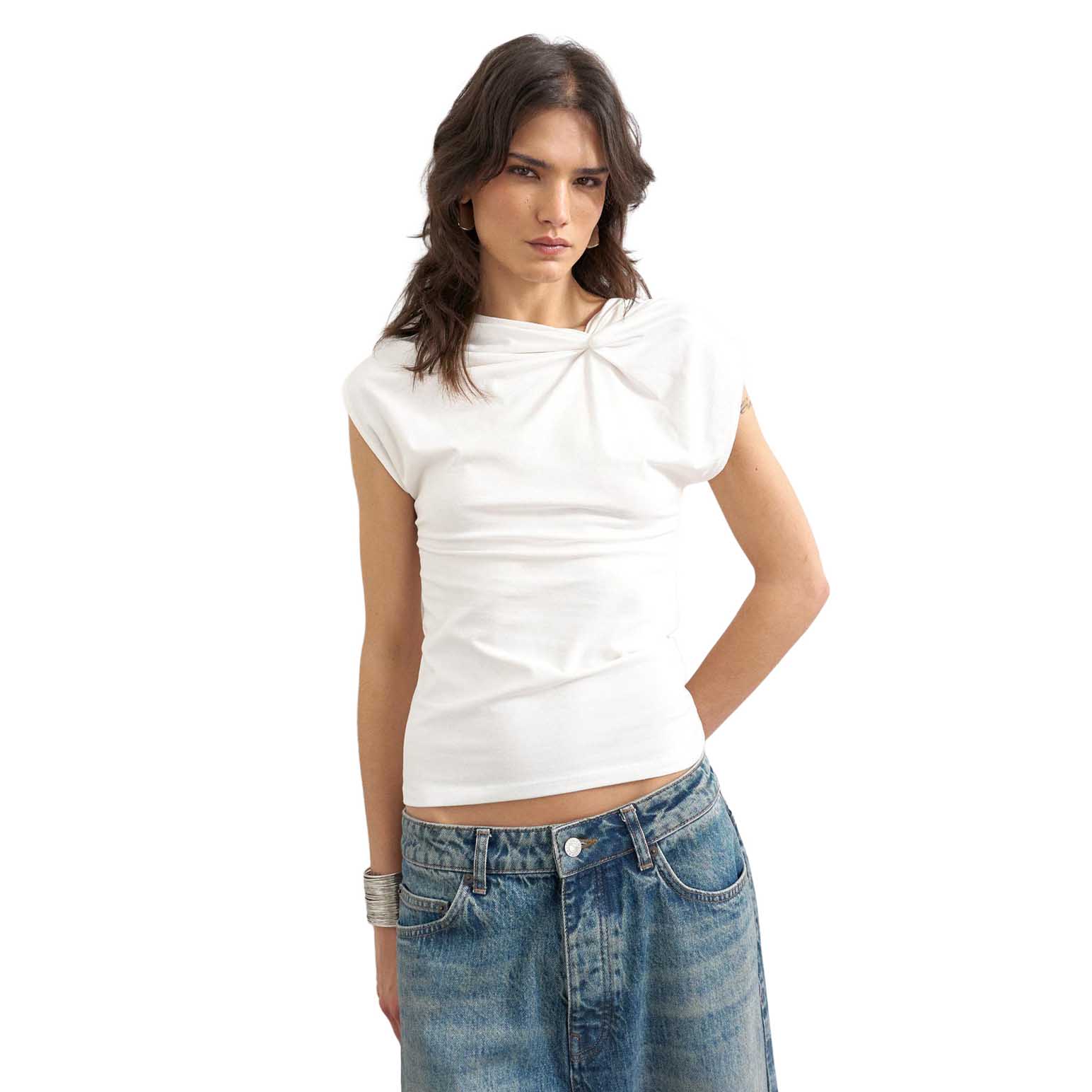 TOPSHOP Kerstin SS Knot Detal Tee